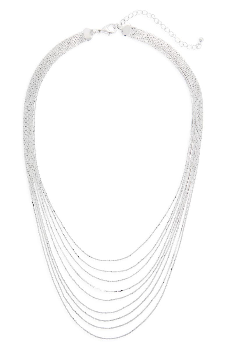 Tasha Multichain Layered Necklace, Main, color, Silver