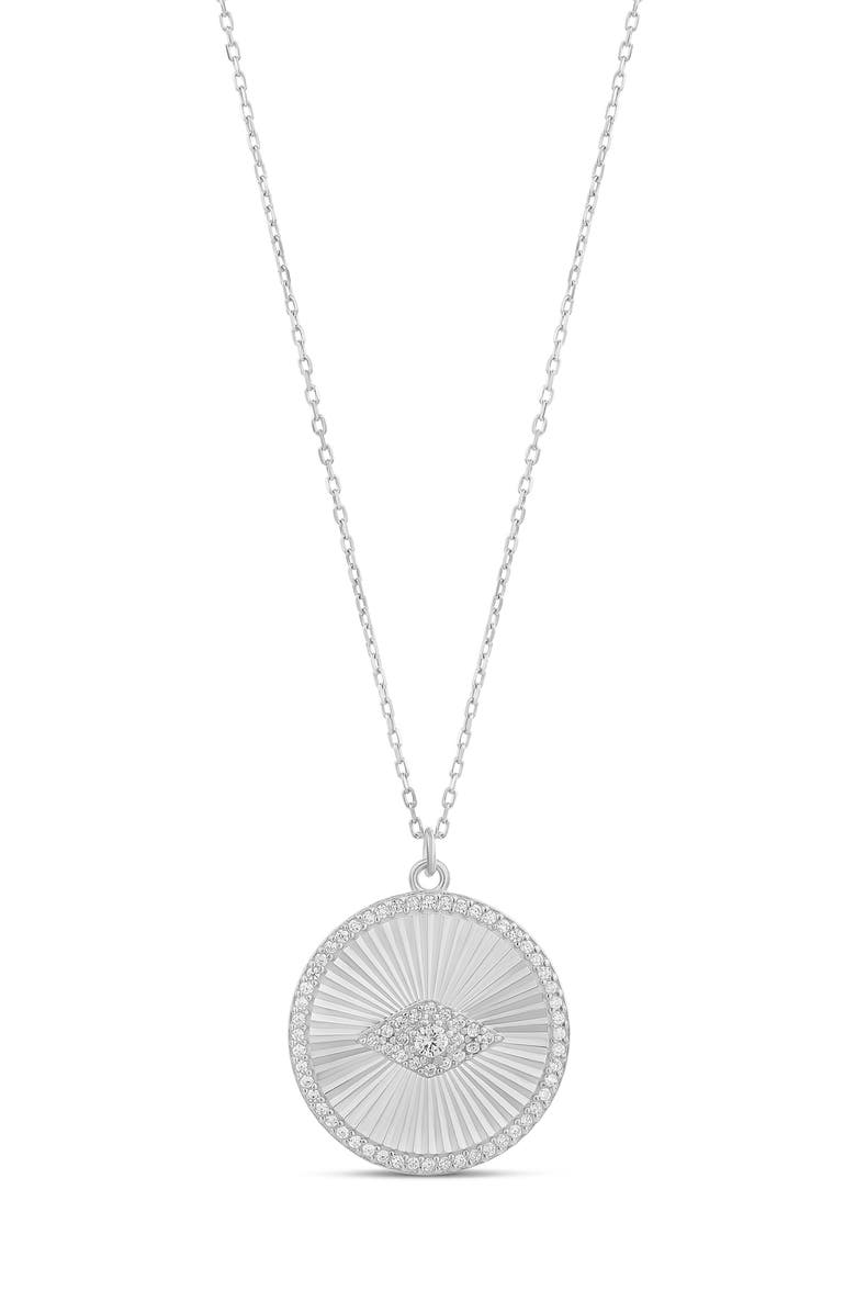 SHYMI Round Evil Eye Pendant Necklace, Main, color, Silver
