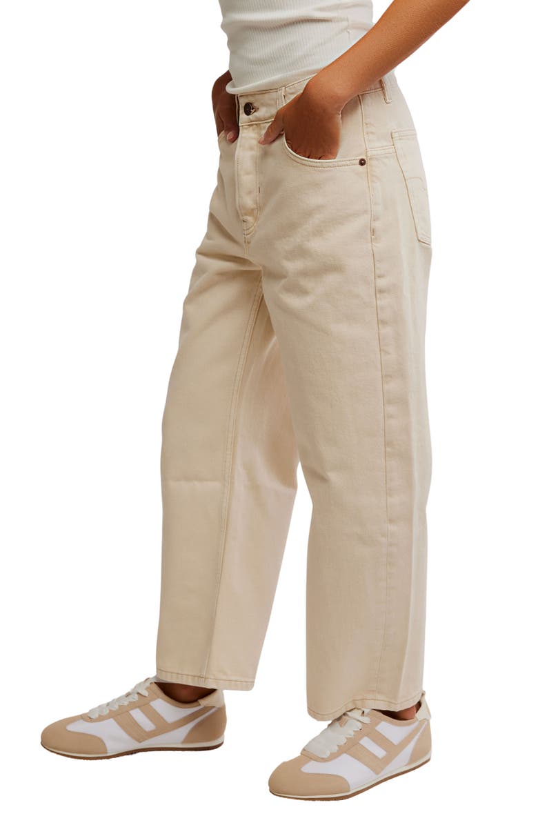 Free People Deep Trance Wide Leg Ankle Jeans, Alternate, color, Casual Khaki