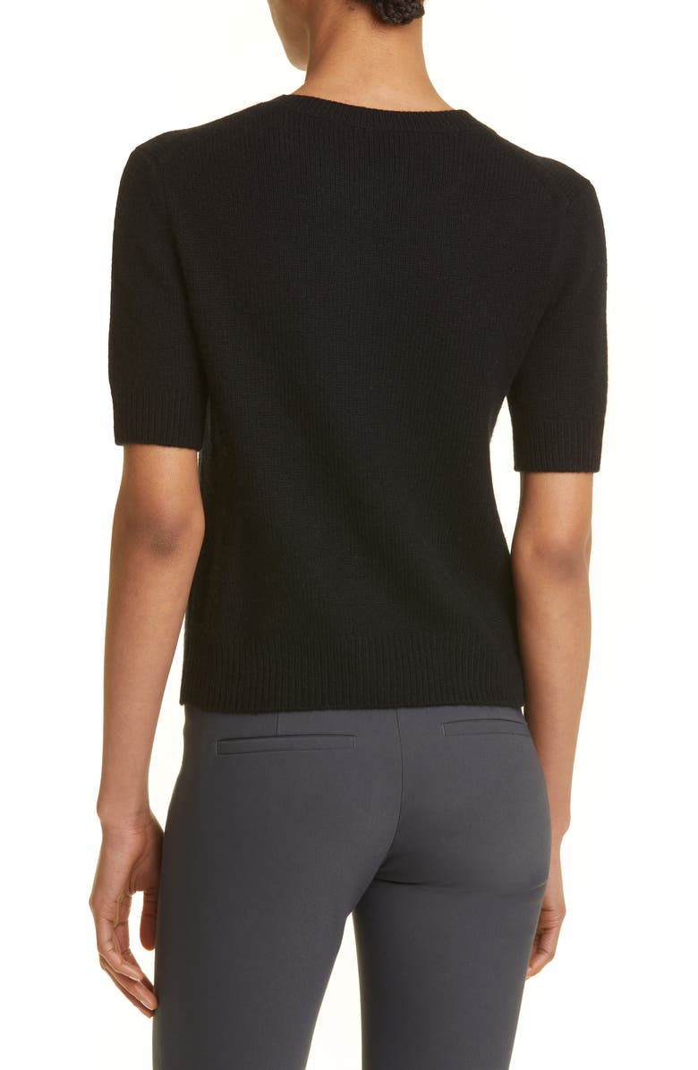 Vince Short Sleeve Wool & Cashmere Sweater, Alternate, color,