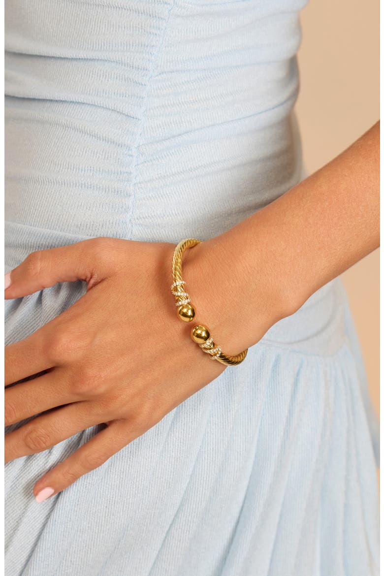 Dolce Sole Twisted Pavé Rope Bangle, Alternate, color, GOLD