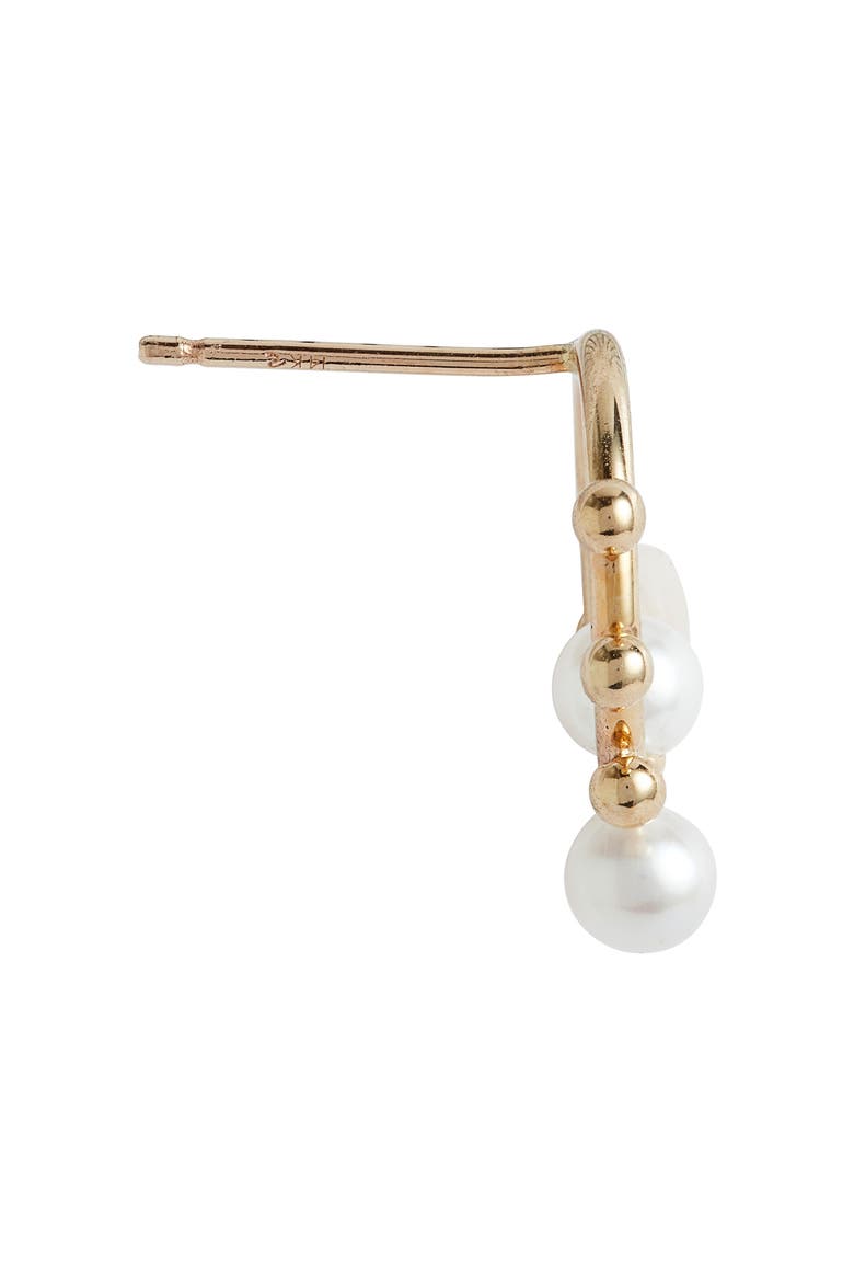 Circle Bubble Cultured Pearl Drop Earrings, Alternate, color, GOLD