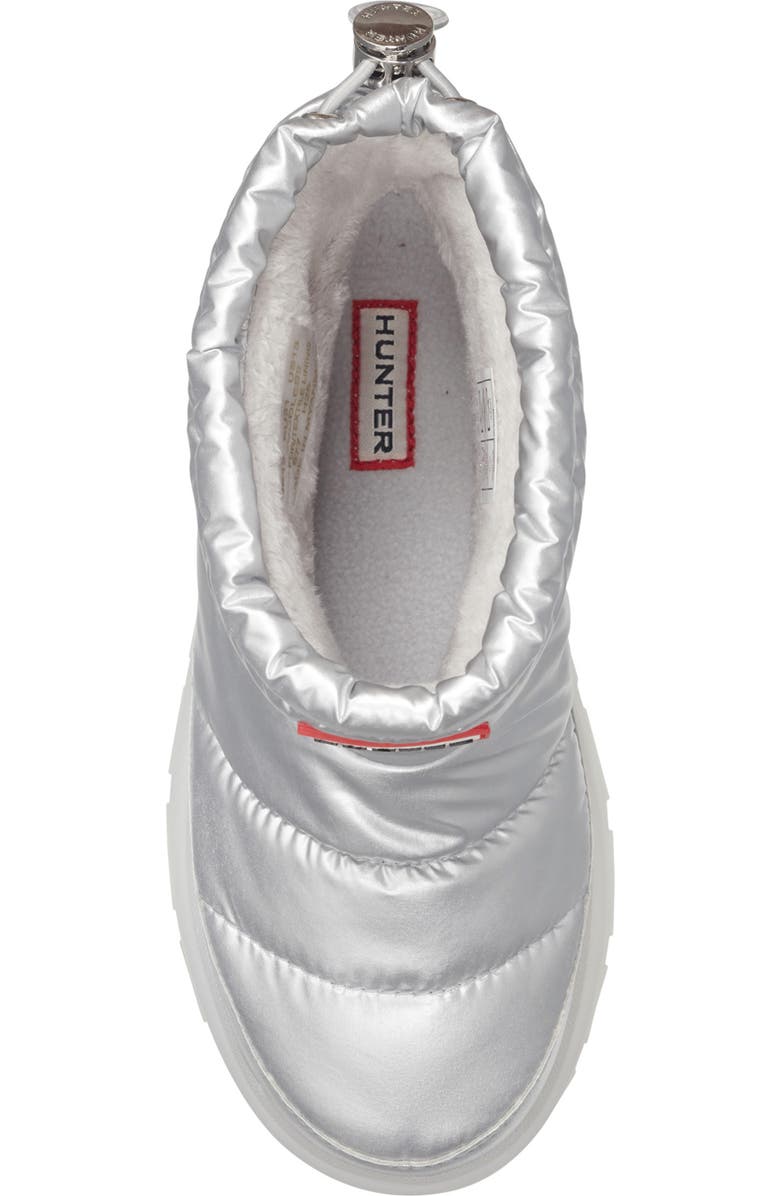 Hunter Kids' Cuddle Lug Sole Insulated Waterproof Snow Boot, Alternate, color, Silver/Silver