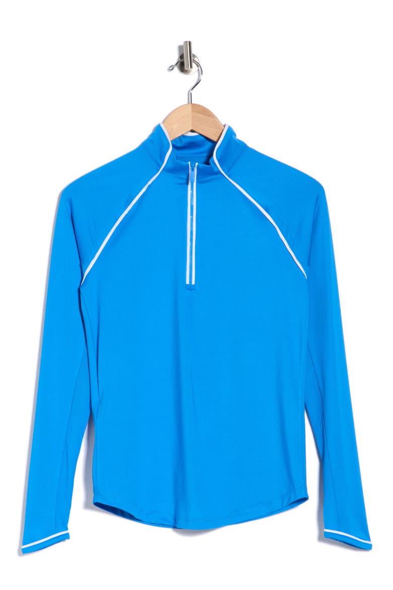 Solid Sun Protection Quarter Zip Performance Shirt, Alternate, color, FRENCH BLUE