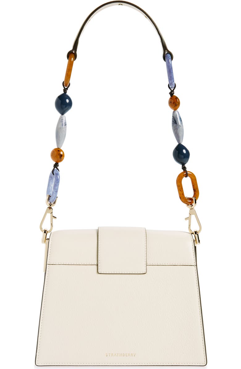 Strathberry Box Crescent Beaded Strap Leather Shoulder Bag, Alternate, color,