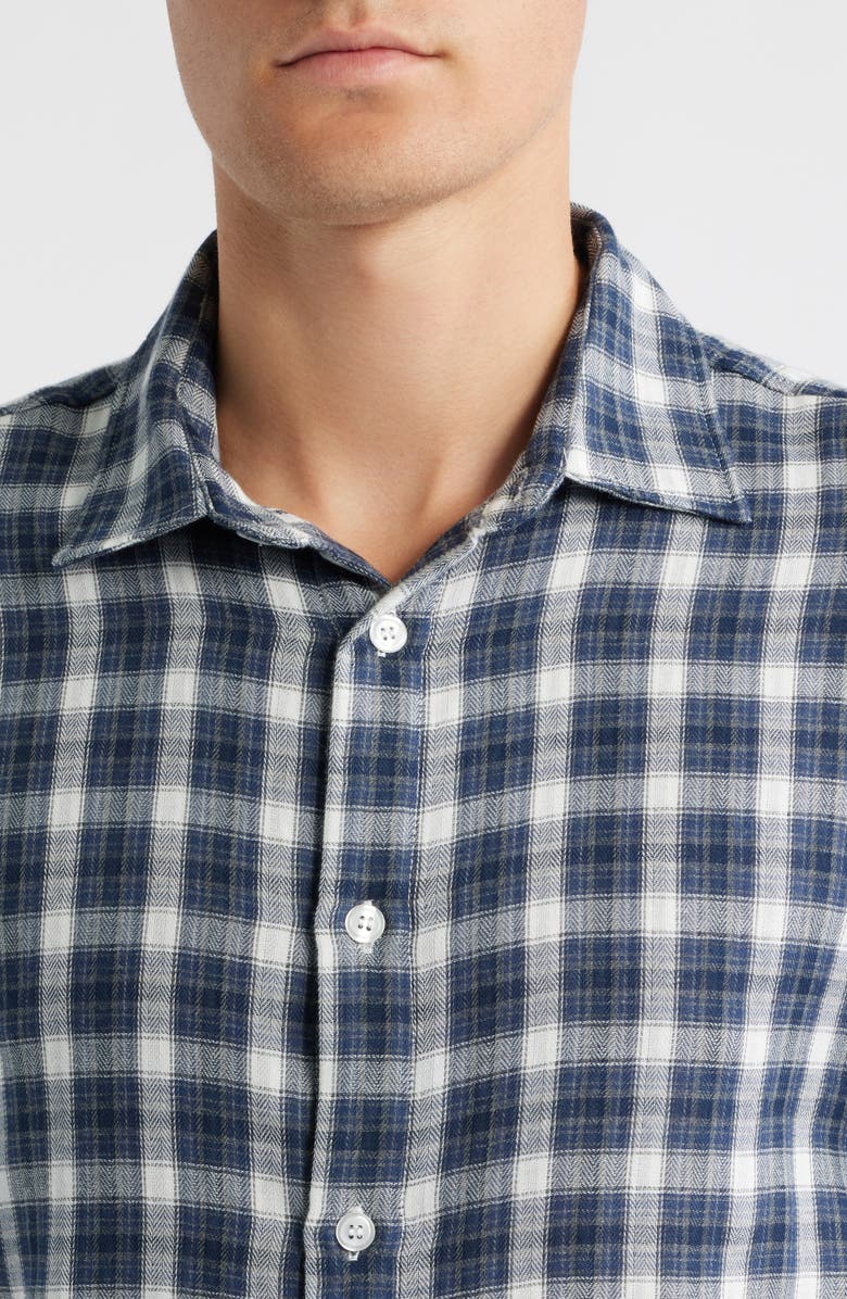 KROST Kenmare Plaid Cotton Flannel Button-Up Shirt, Alternate, color, Dark Navy