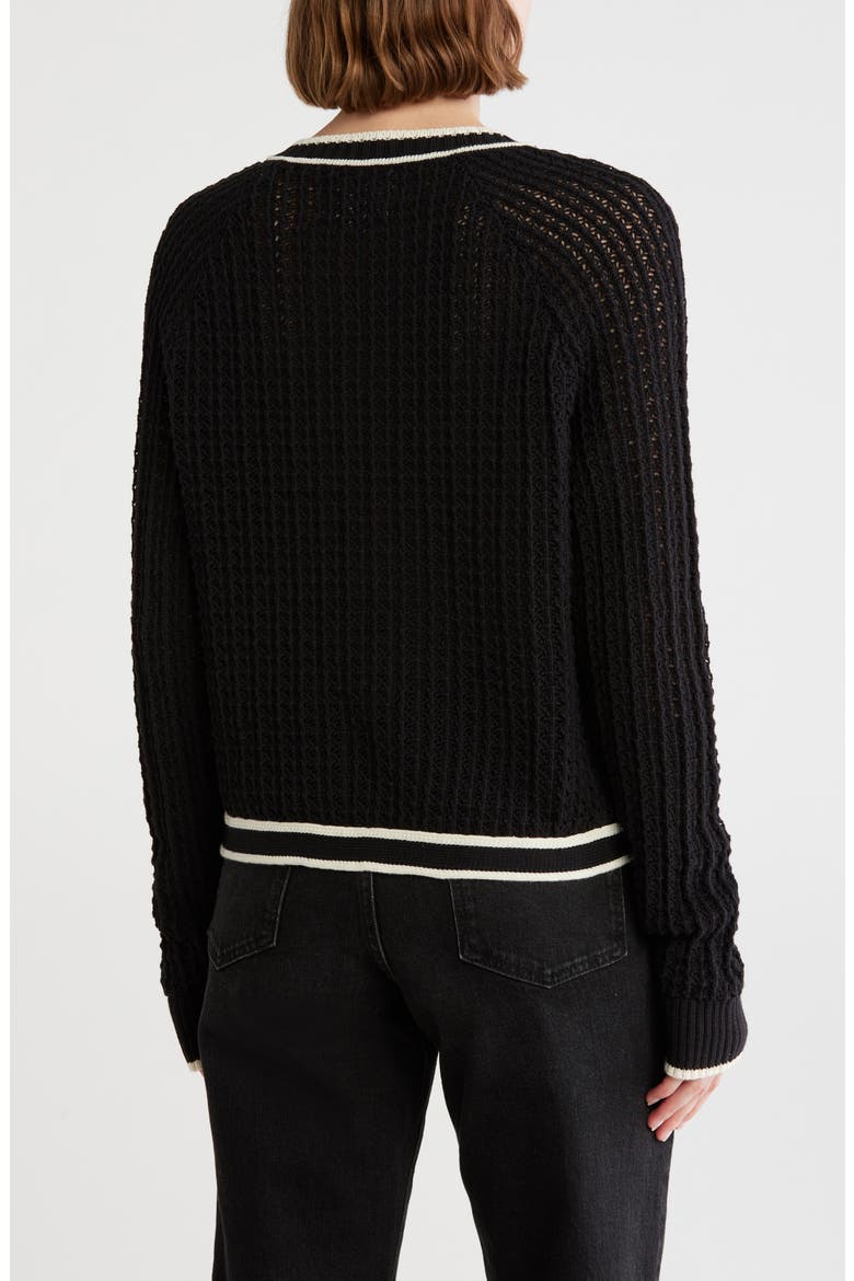 Cotton Blend Sweater Jacket, Alternate, color, DARK BLACK