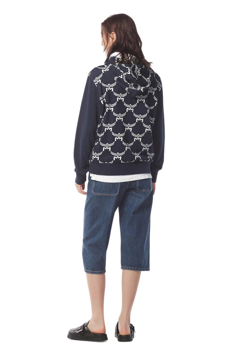 MCM Lauretos Monogram Hoodie in Organic Cotton, Alternate, color, 