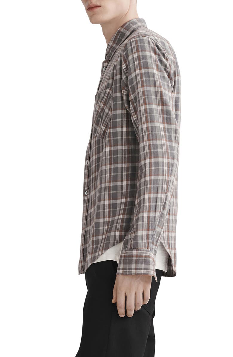 rag & bone Fit 2 Plaid Cotton Button-Up Shirt, Alternate, color, Stnpld