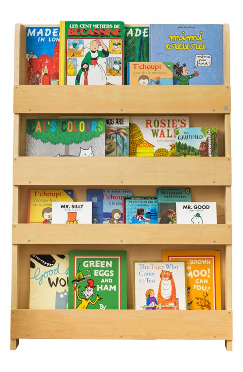 Slim Natural Wood Bookcase