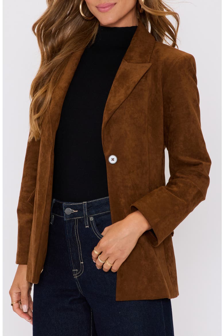 Maeve Faux Suede Blazer, Alternate, color, CAMEL