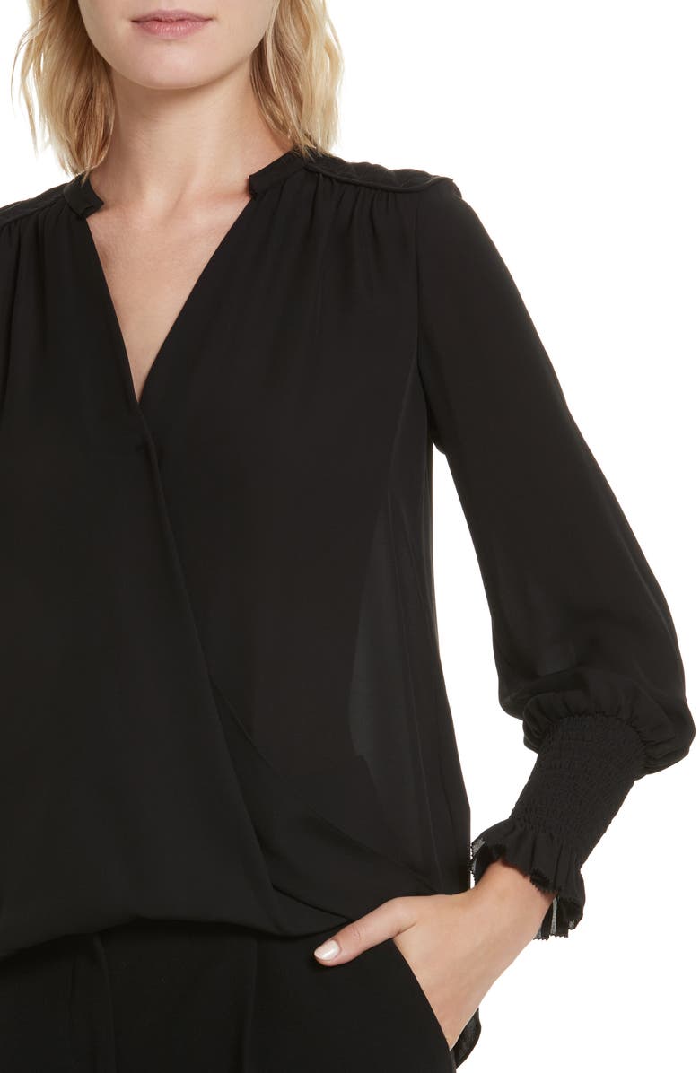 Rebecca Taylor Silk Wrap Top, Alternate, color, 