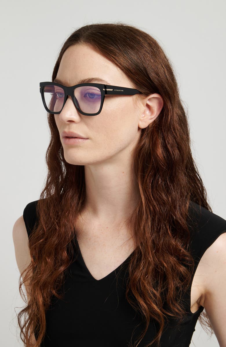Victoria Beckham 53mm Square Optical Glasses, Alternate, color, 