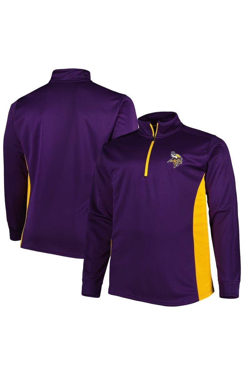 PROFILE Men's Purple Minnesota Vikings Big & Tall Quarter-Zip Top, Main, color, 