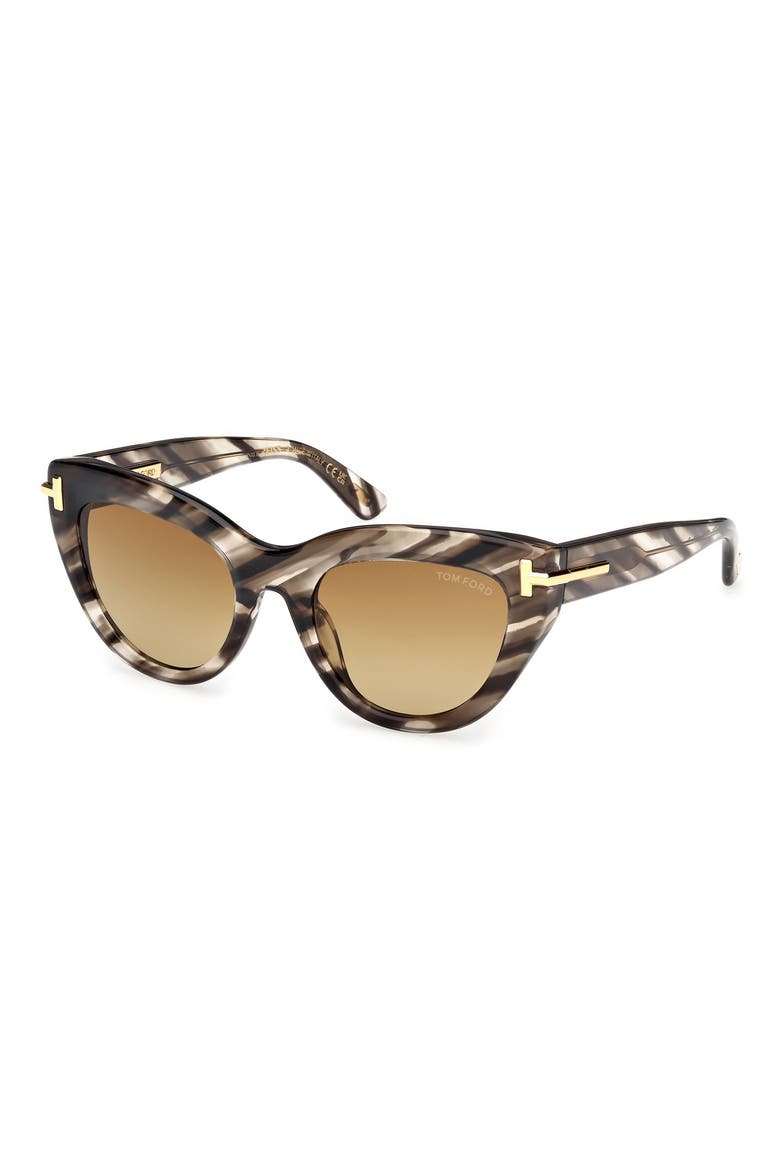 Icon 52mm Cat Eye Sunglasses, Alternate, color, STRIPED BLACK CHAMPAGNE