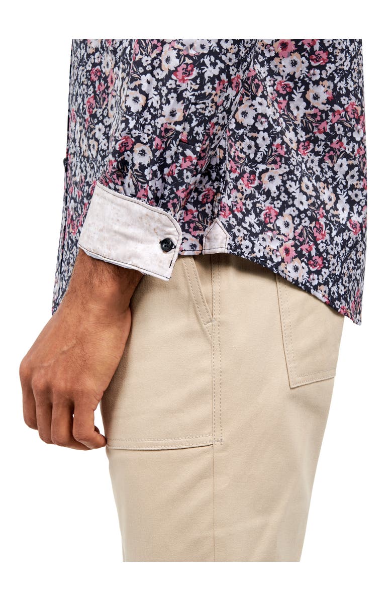 Brooklyn Brigade Slim Fit Floral 4-Way Stretch Performance Long Sleeve Shirt, Alternate, color, Multi