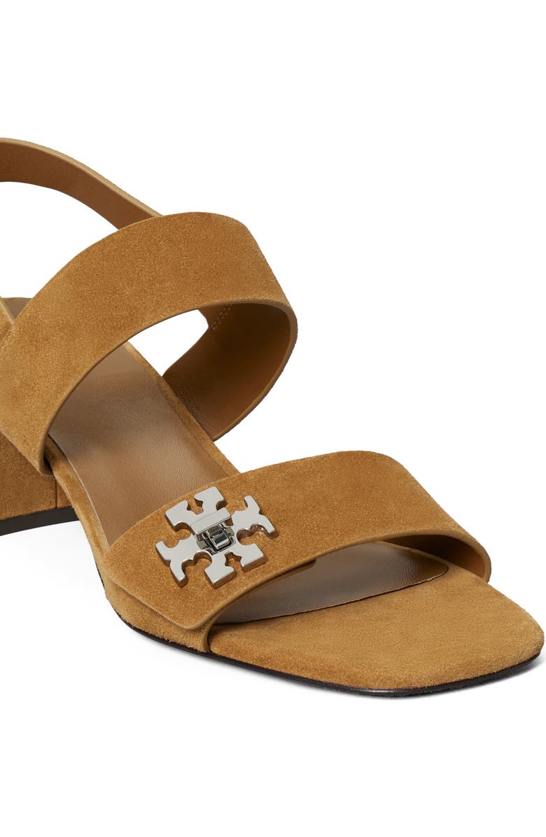 Tory Burch Turnlock Block Heel Slingback Slide Sandal, Alternate, color, Wild Tabacco