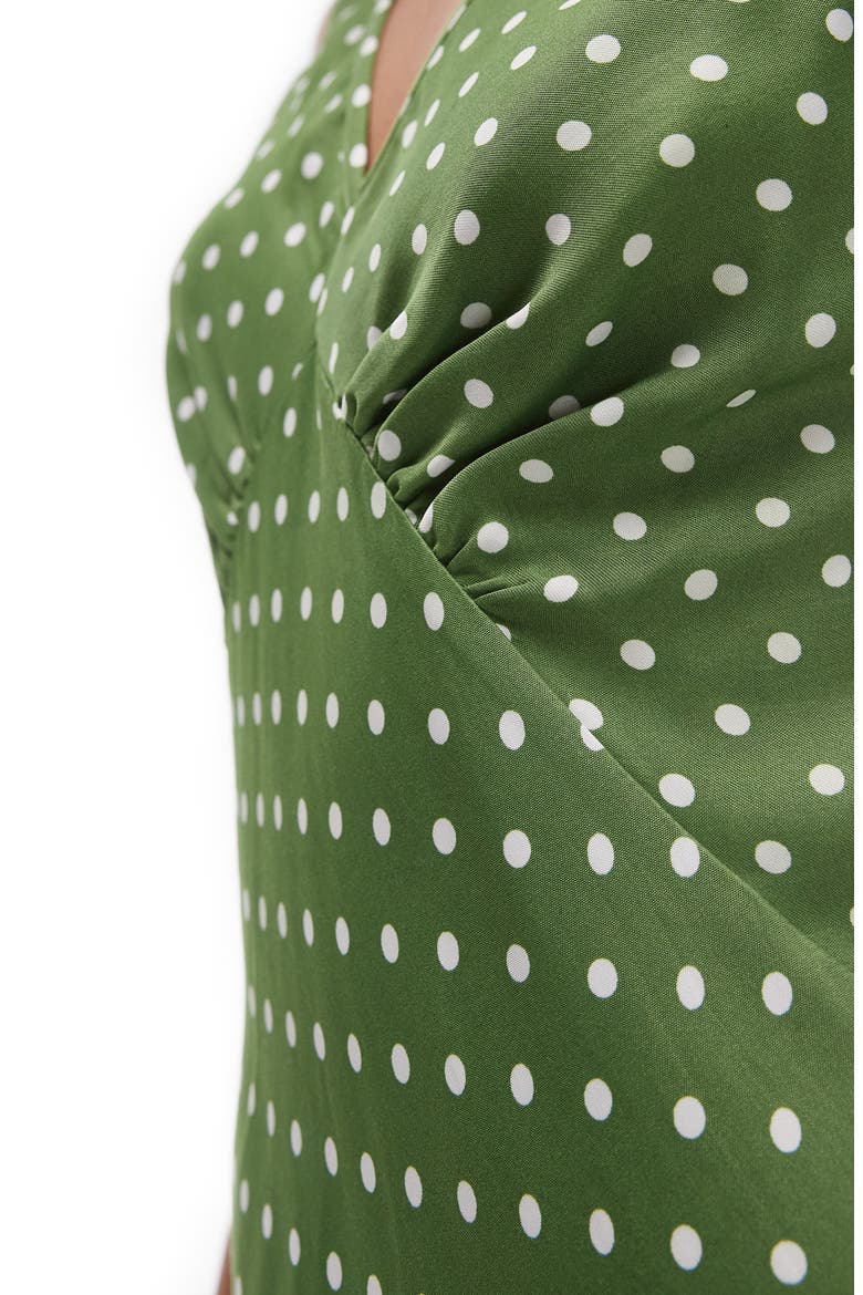 V-Neck Empire Waist Maxi Dress, Alternate, color, MEDIUM GREEN