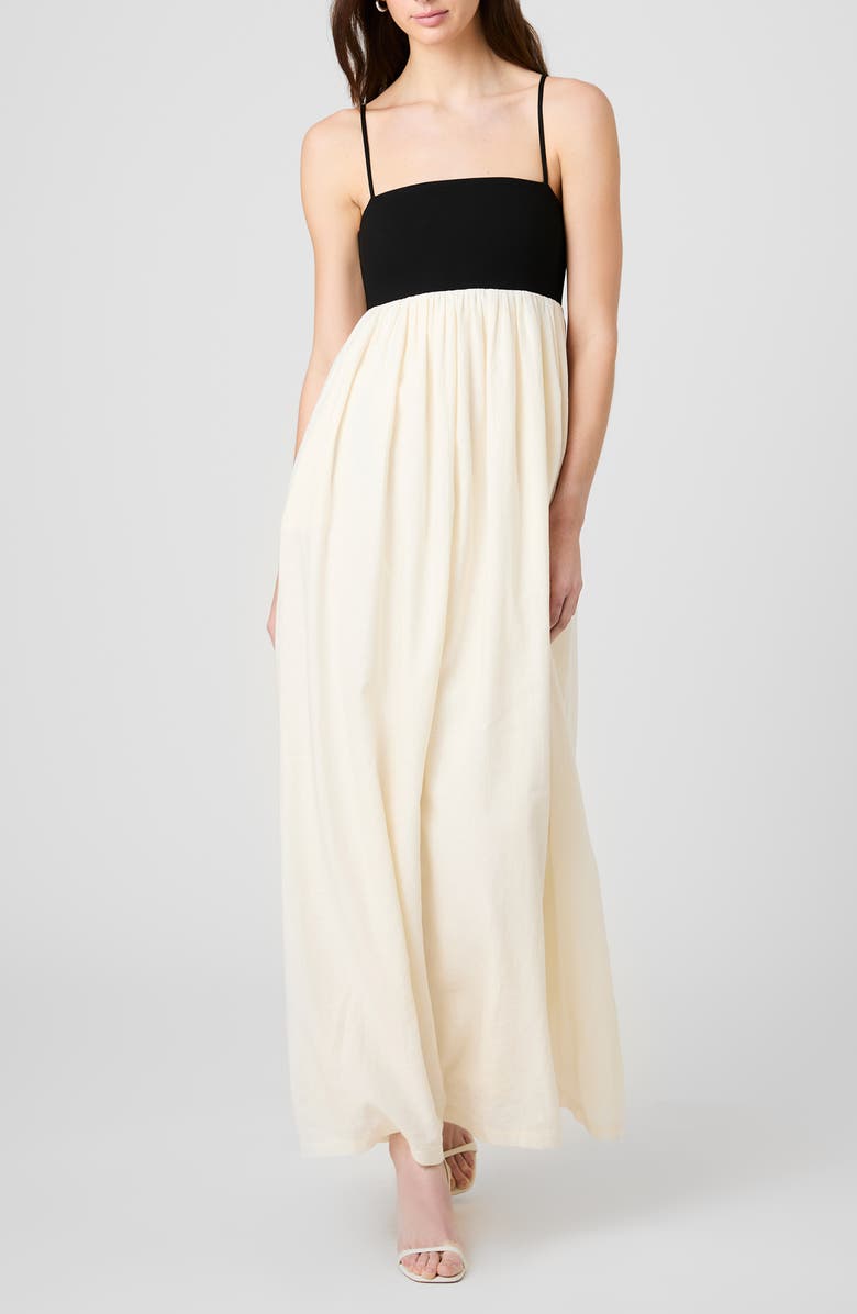 French Connection Phoebe Mixed Media Maxi Dress, Main, color, 