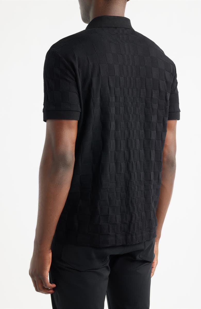 BOSS Porsche Spirit 70 Logo Jacquard Polo, Alternate, color, Black