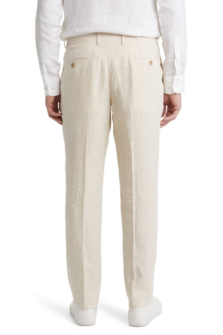 Trim Fit Linen Trousers, Alternate, color, TAN DESERT