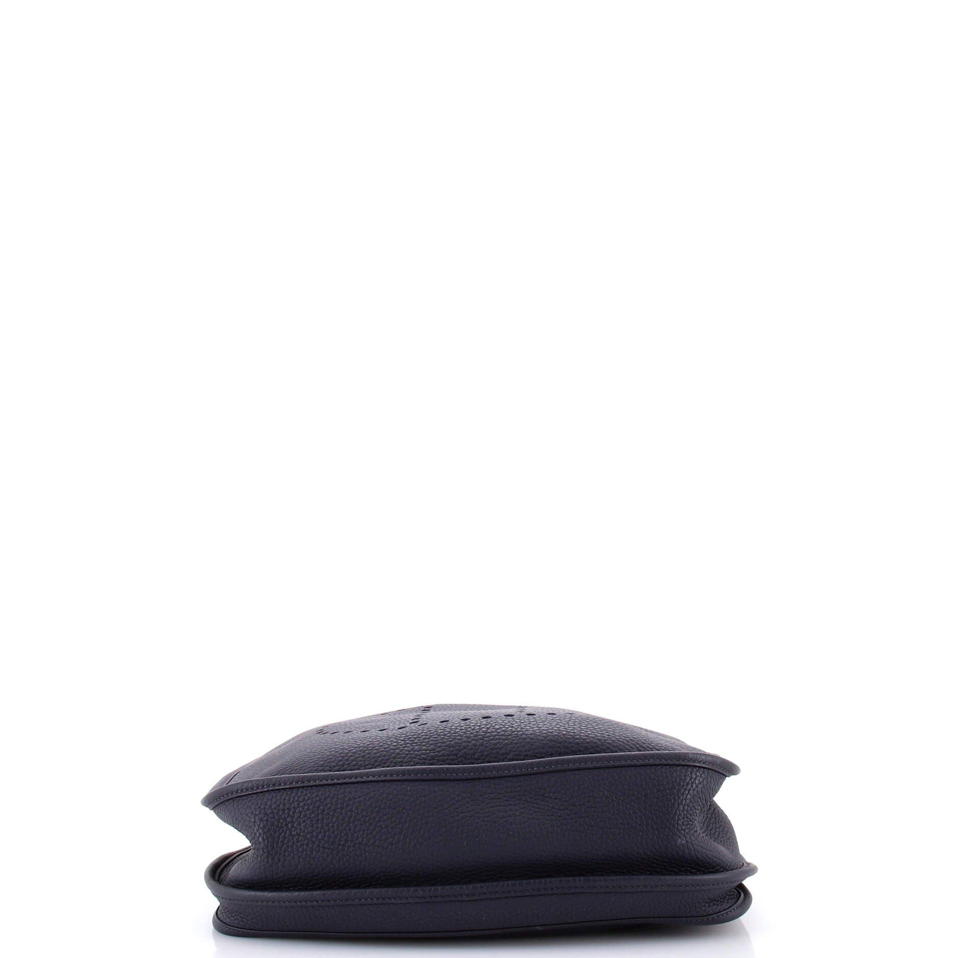 Pre-Owned Hermes Evelyne Bag Gen III Clemence GM, Alternate, color, Bleu Nuit