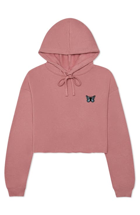Butterfly Cropped Hoodie