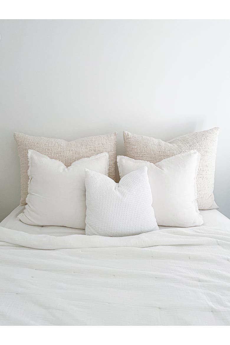 Cotton Boucle Dutch Euro Pillow with Down Insert, Alternate, color, White