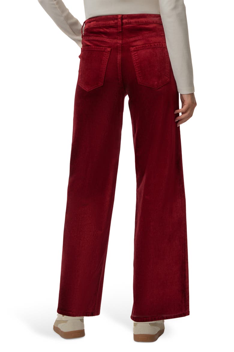 High Waist Straight Leg Velveteen Jeans, Main, color, CRANBERRY