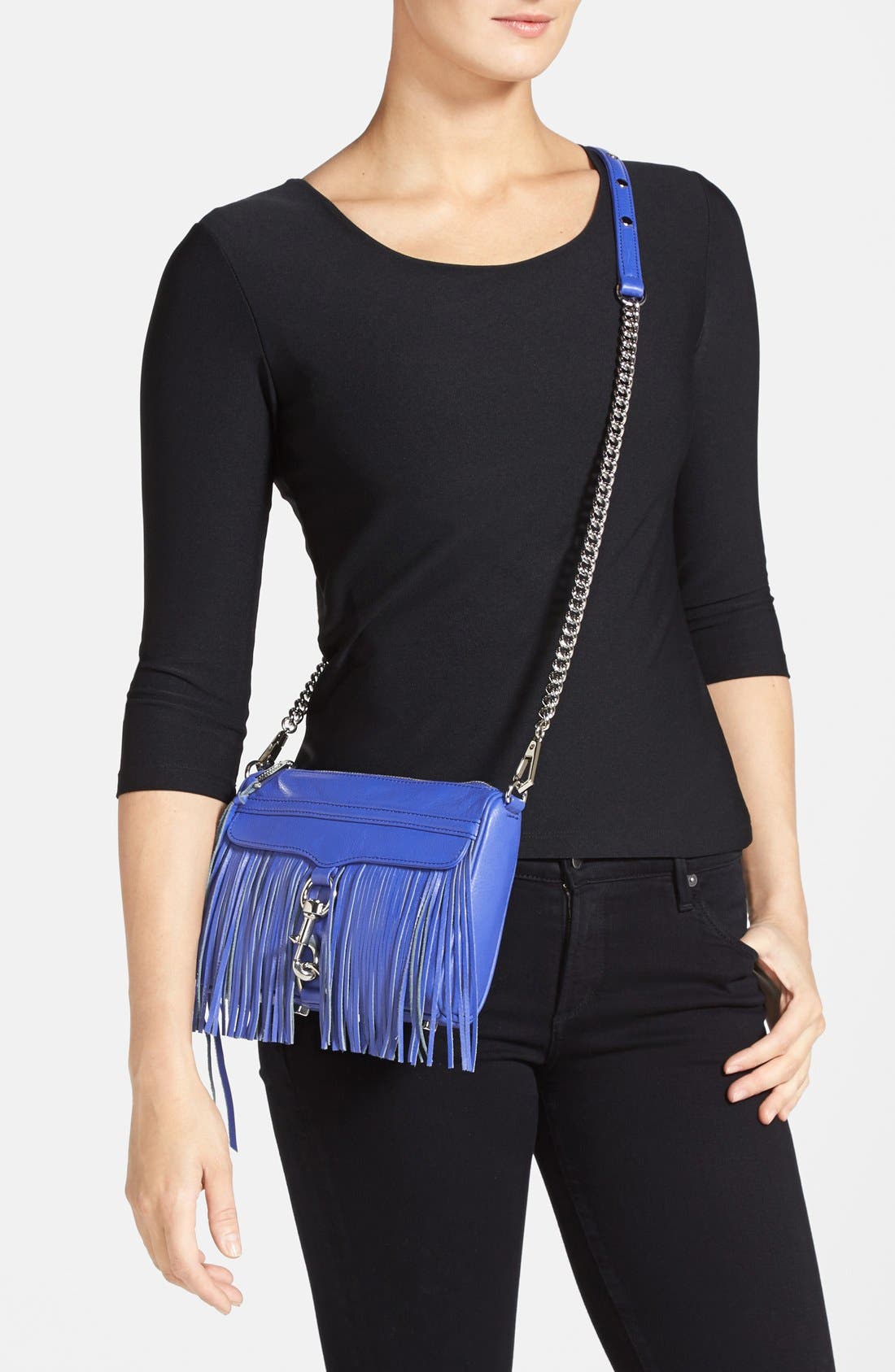 'Fringe Mini MAC' Convertible Crossbody Bag (Nordstrom Exclusive), Alternate, color, ULTRAVIOLET