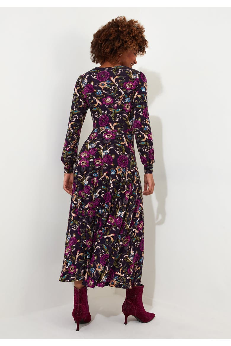 Stretch Knit A-Line Midi Dress, Alternate, color, VINTAGE BOUQUET FLORAL