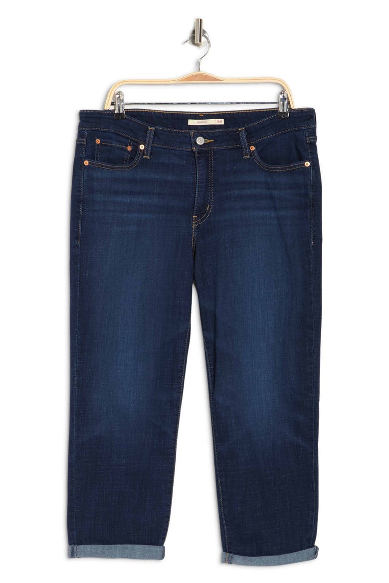 Plus Boyfriend Jeans, Alternate, color, COBALT LAYER PLUS