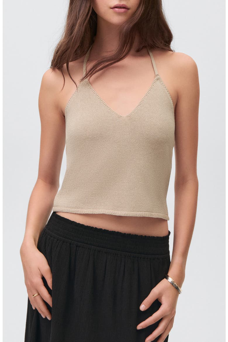 Knit Halter Top, Main, color, GOLD