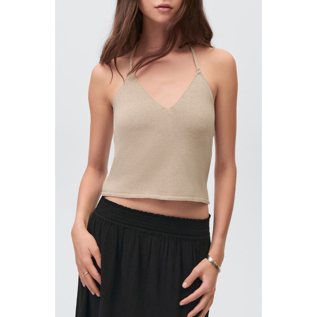 Mango Teen Knit Halter Top In Neutral