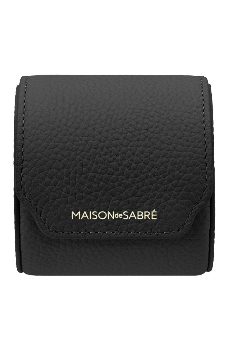 MAISON de SABRÉ Leather Watch Roll, Alternate, color, Black Caviar