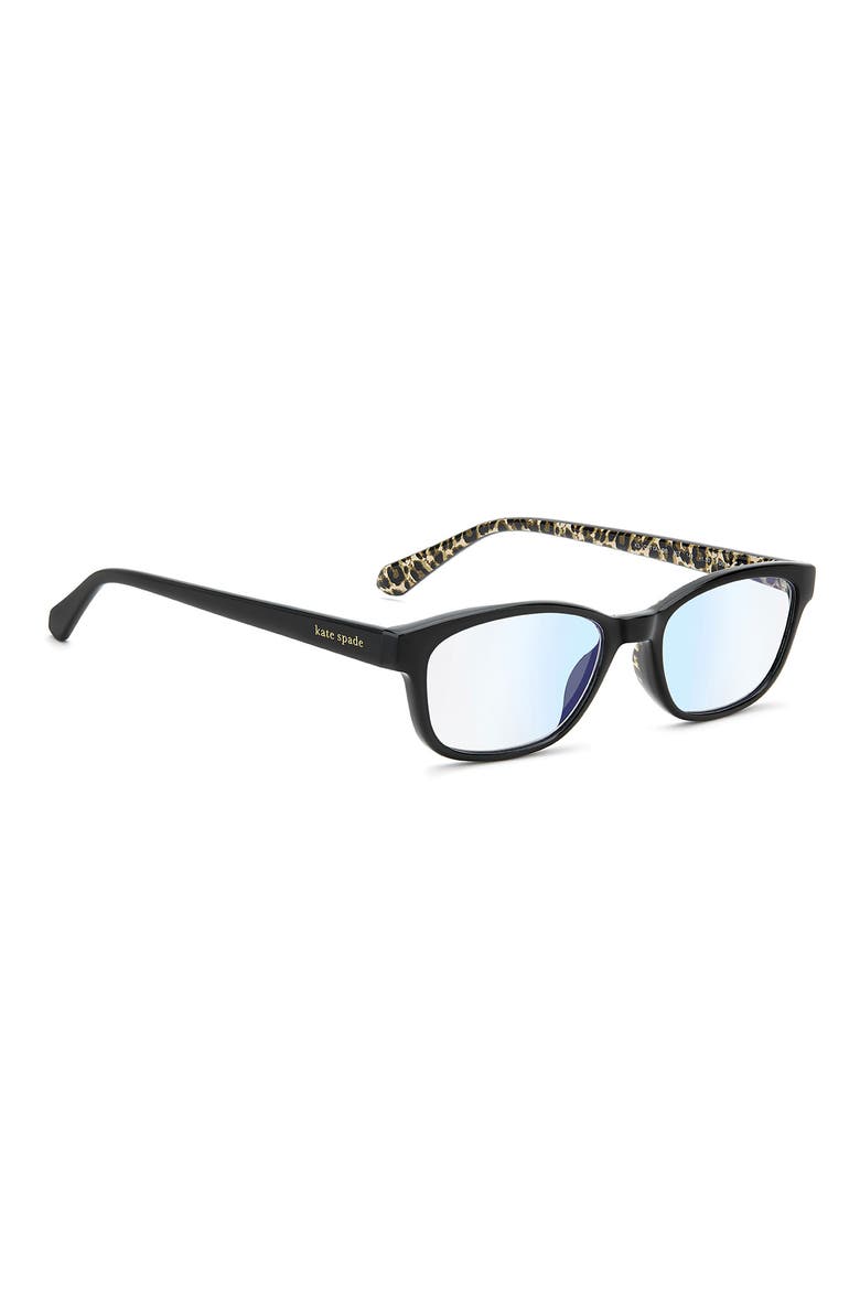 joetta 50mm rectangular blue light blocking glasses, Alternate, color, BLACK/ BLUE AS