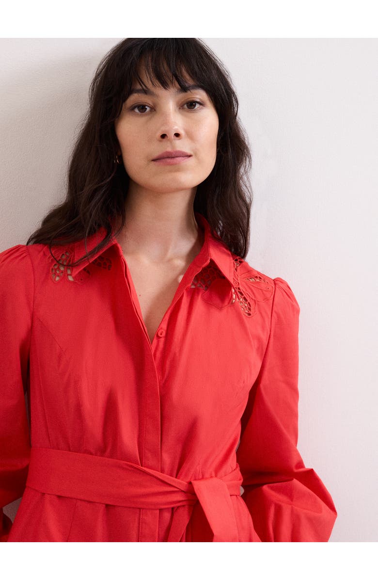 Phase Eight Kim Cutwork Hem Midi Dress, Alternate, color, Red