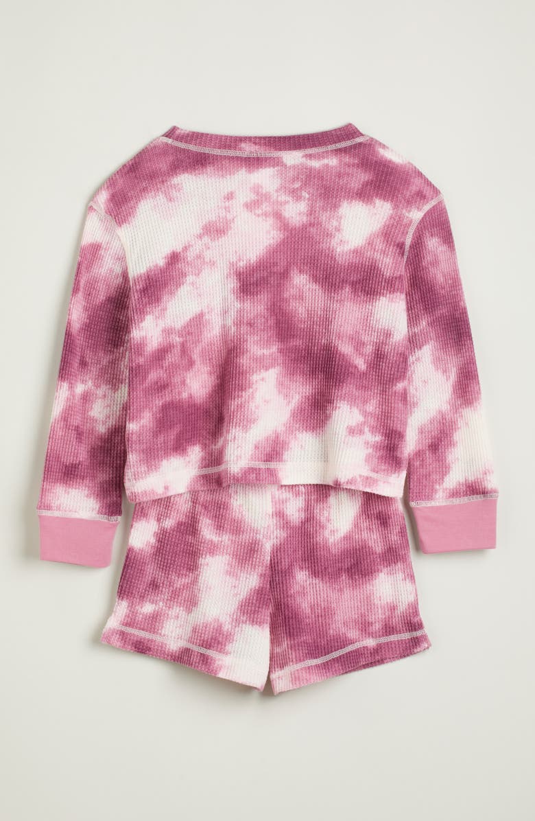 Nordstrom Kids' Two-Piece Waffle Knit Short Pajamas, Alternate, color, Mauve Orchid Cloudy Sky