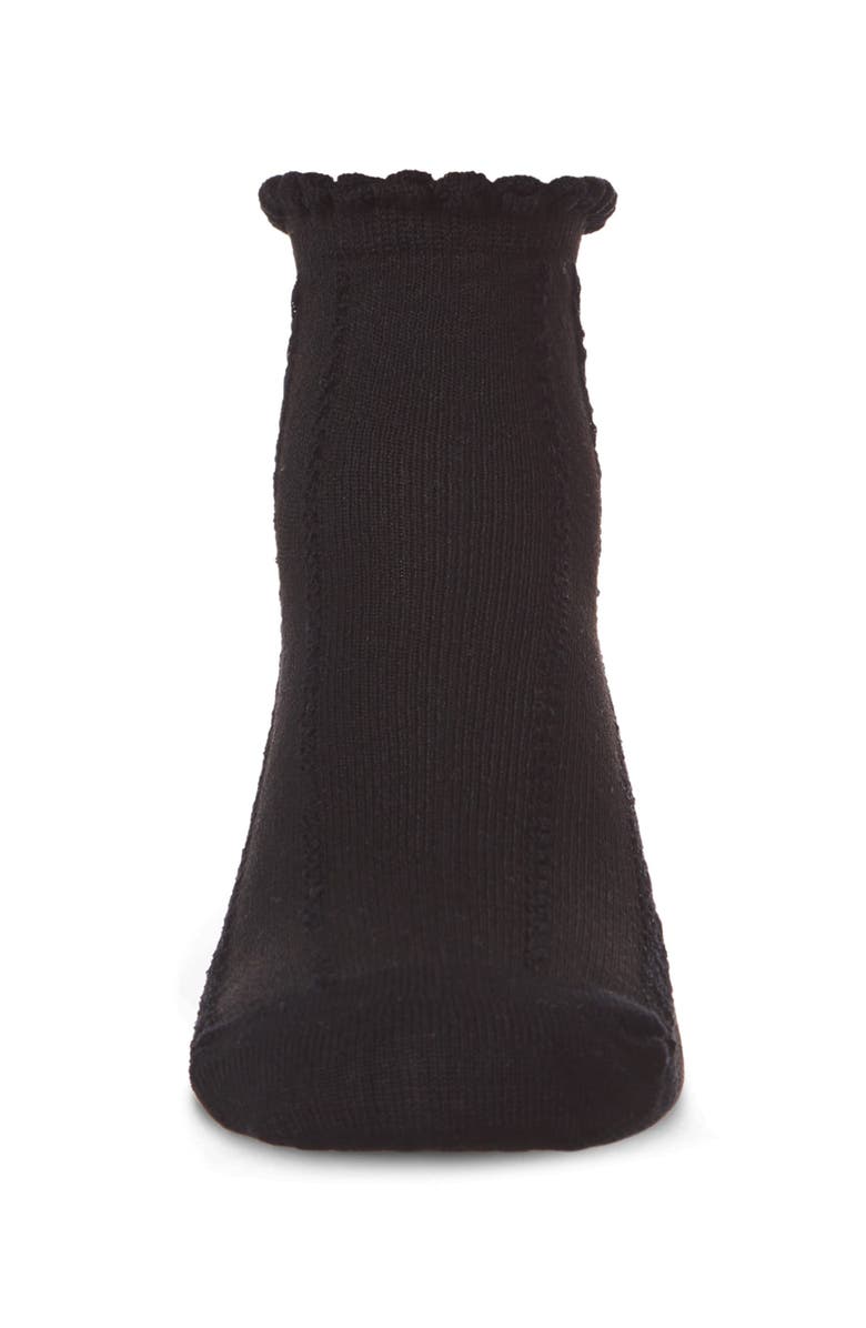 MeMoi Kid's Rope Stitch Anklet Socks, Alternate, color, Black