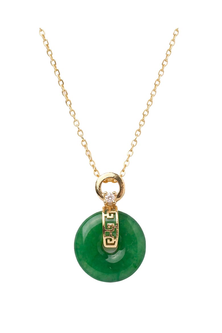 Donut Green jade pendant necklace, Main, color, Green