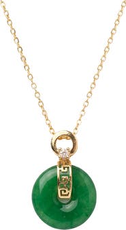 seree Donut Green jade pendant necklace