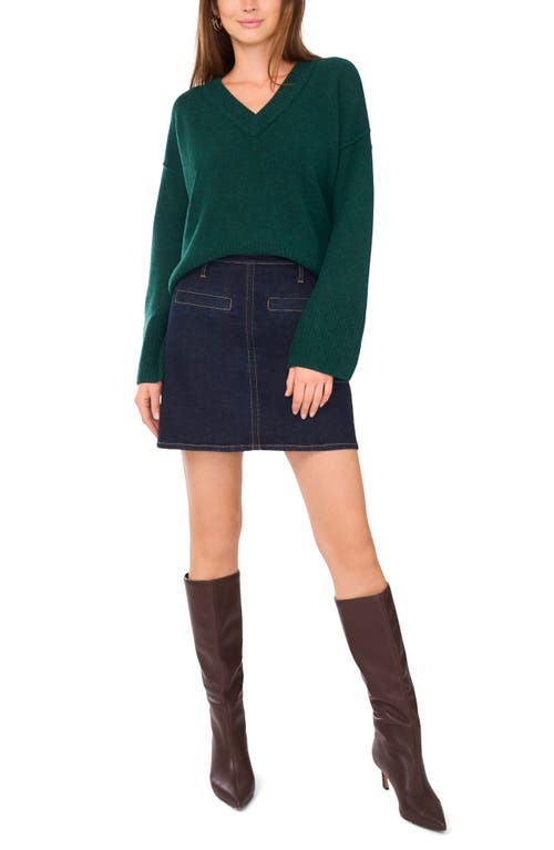 Vince Camuto Contrast High-low Sweater In Green