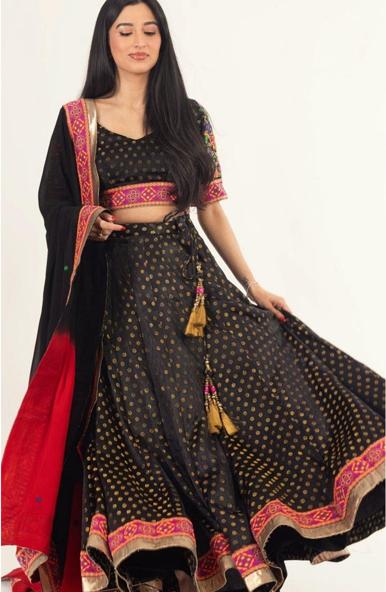 RAAS Endora Jacquard Silk Lehenga Choli, Alternate, color, 