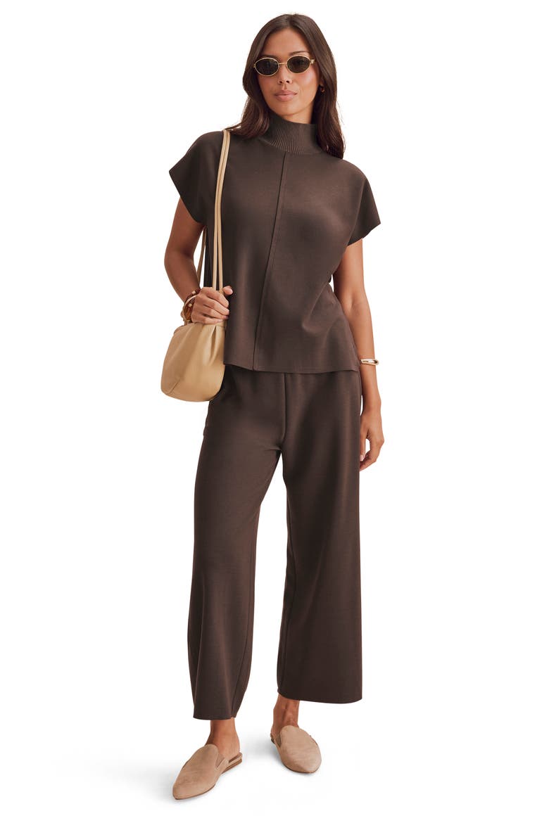 Winslow Mock Neck Pullover, Alternate, color, JAVA BROWN