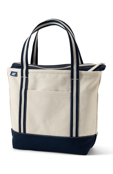 Zip Top Canvas Tote Bag