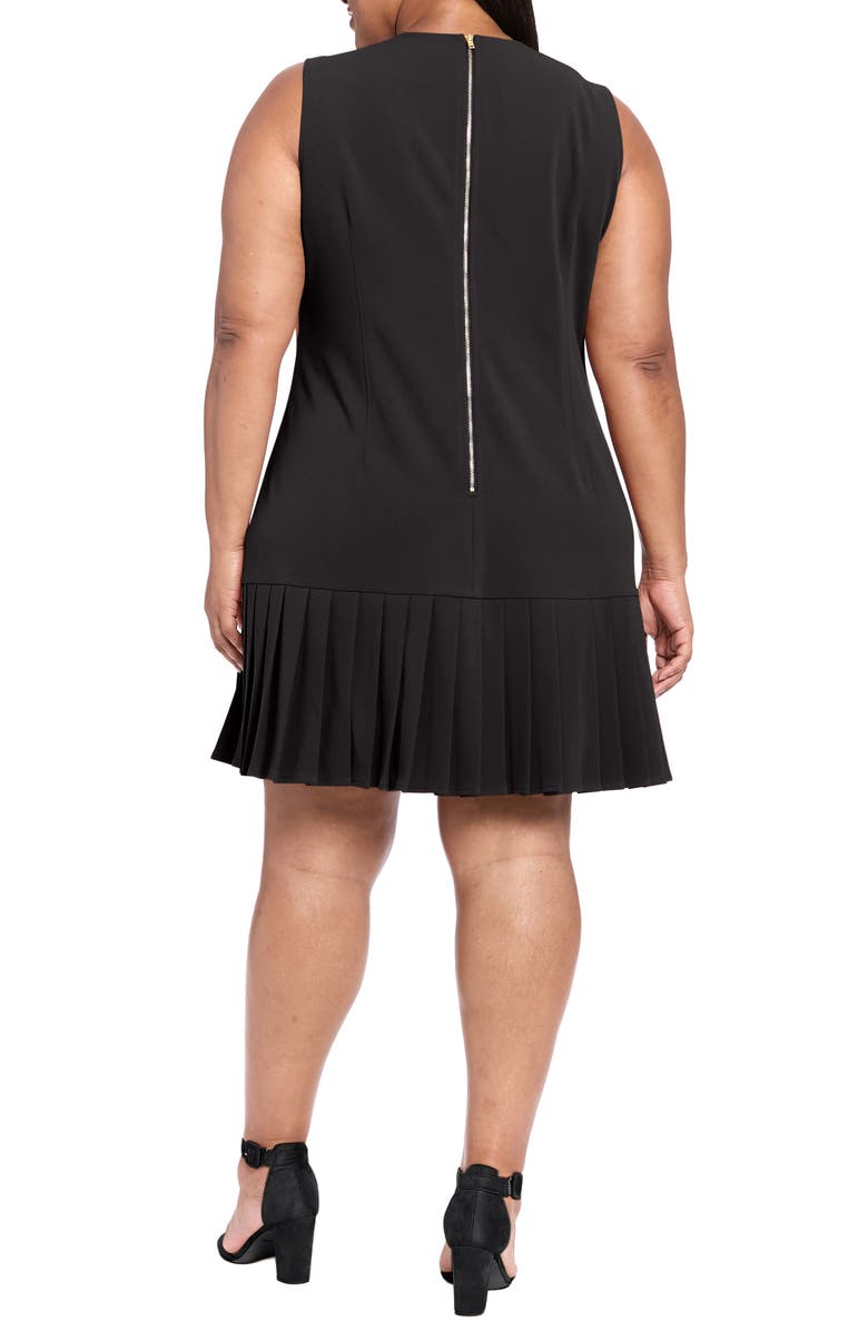 London Times Pleated Sheath Dress, Alternate, color, Black