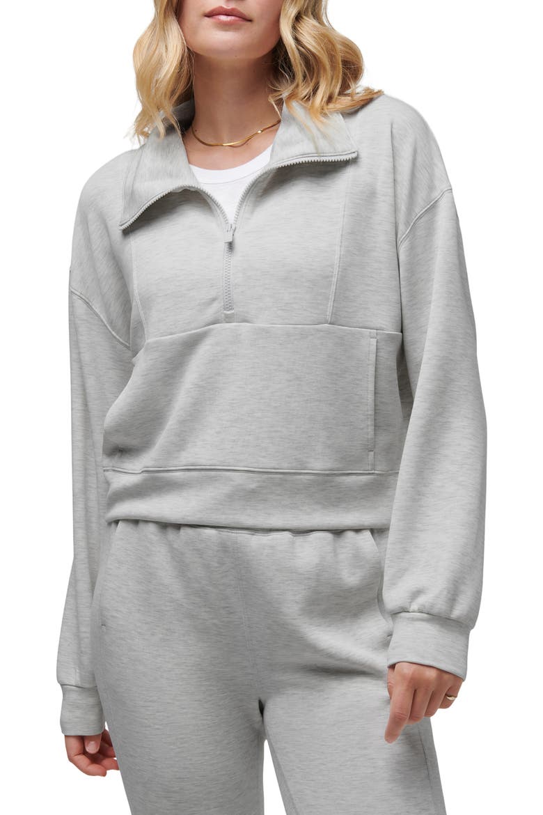 Skyloft Half Zip Top, Alternate, color, HEATHER LIGHT GREY