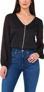 Vince Camuto Rhinestone Chiffon Sleeve Top