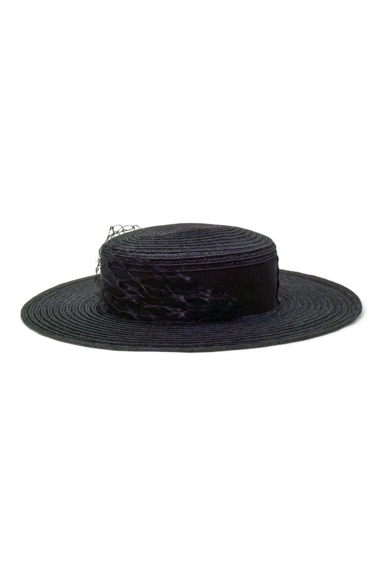 Priya Boater Hat, Alternate, color, BLACK