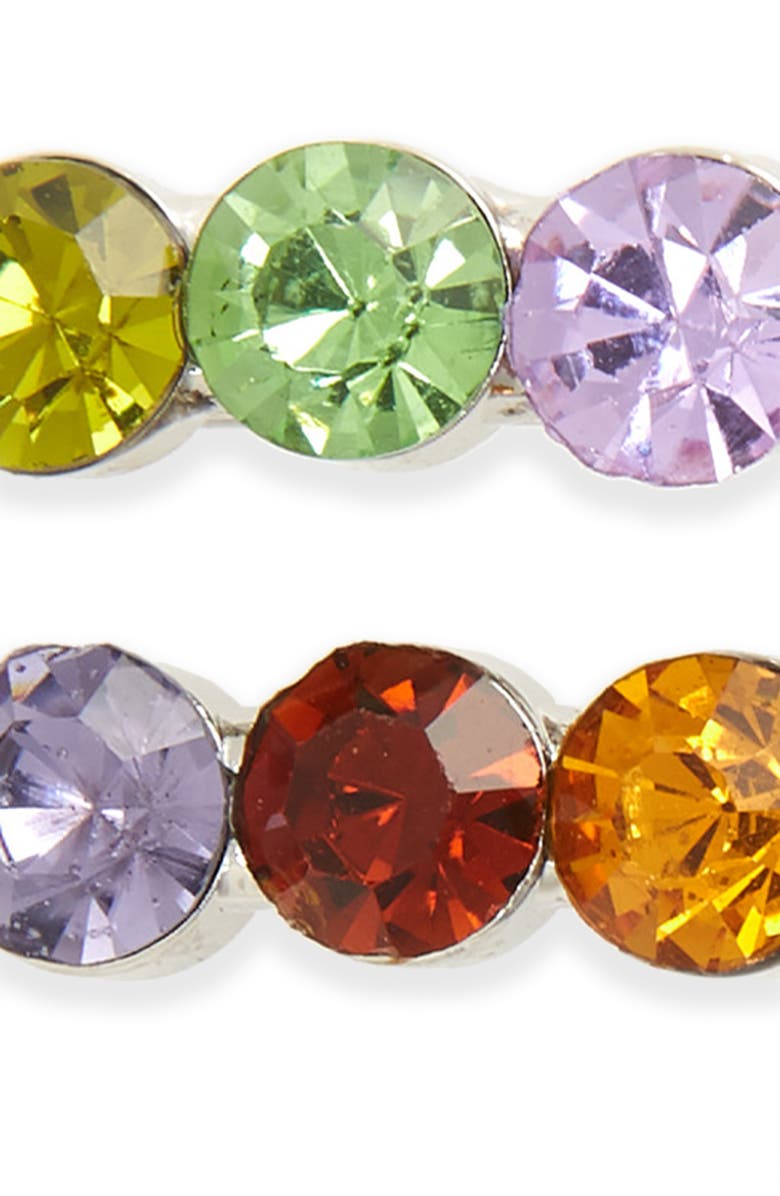 Tasha 2-Pack Rainbow Crystal Bobby Pins, Alternate, color, 